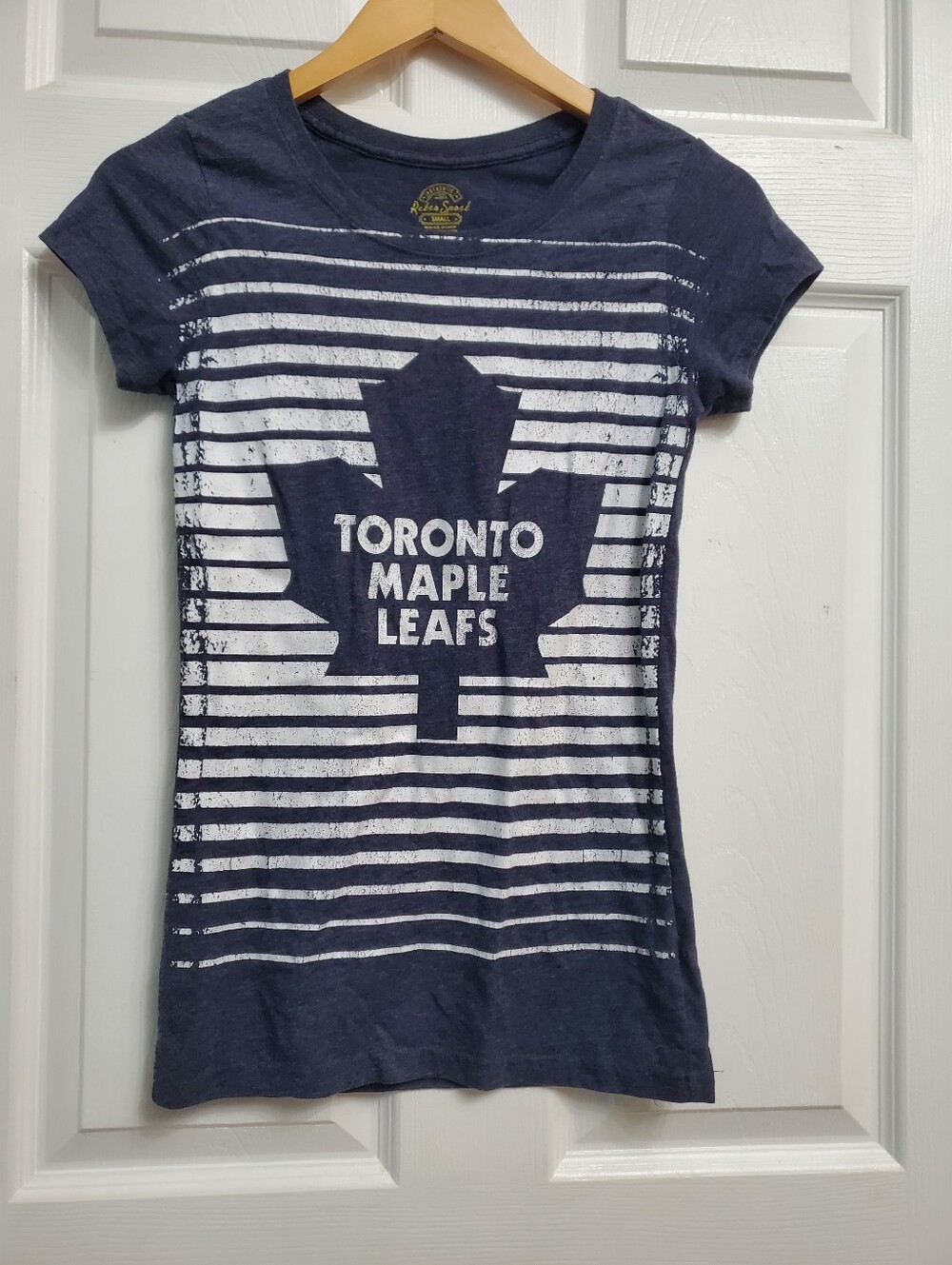 Retro Sport Navy And White Toronto Maple Leafs Shirt - Size S